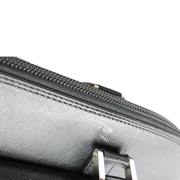 BURBERRY Dome Front Pocket Leather Top Handle Bag Black