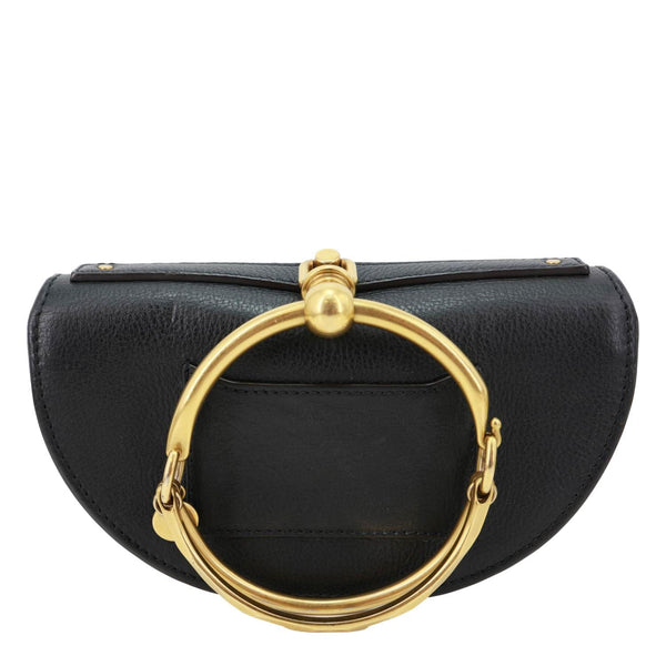CHLOE Nile Bracelet Minaudiere Small Leather Crossbody Bag Black