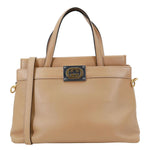 GUCCI Matisse GG Leather Top Handle Shoulder Bag Beige 631663