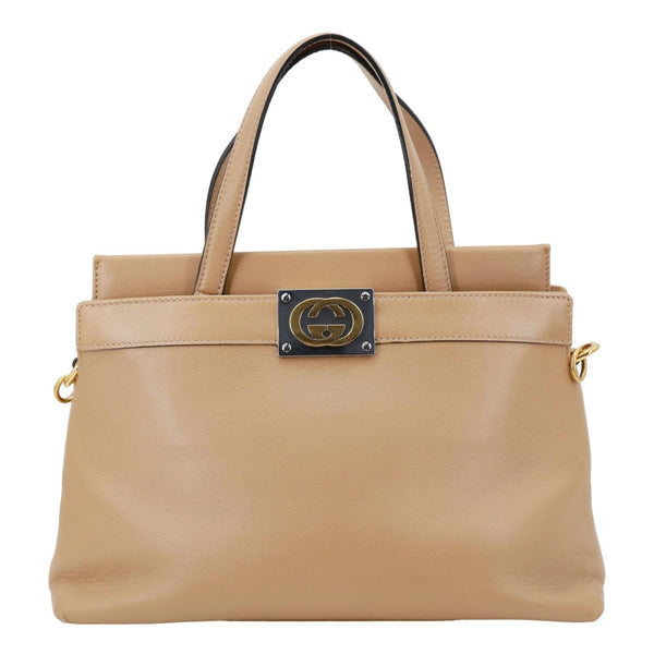 GUCCI Matisse GG Leather Top Handle Shoulder Bag Beige 631663
