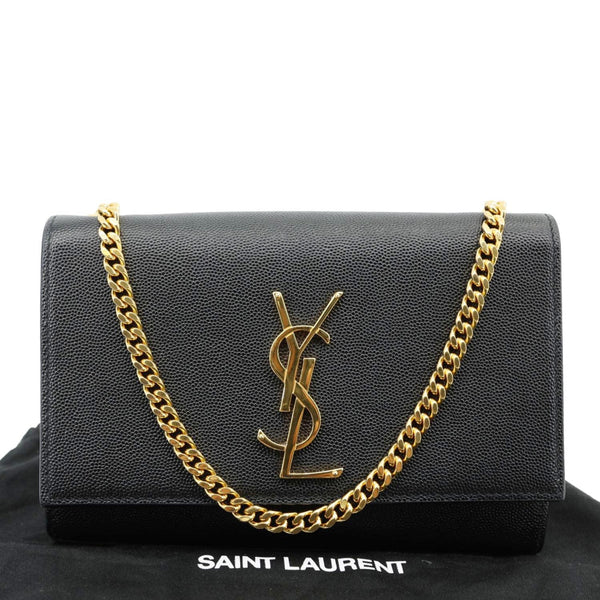 YVES SAINT LAURENT Kate Small Grain De Poudre Leather Crossbody Bag Black