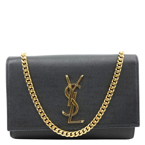 YVES SAINT LAURENT Kate Small Grain De Poudre Leather Crossbody Bag Black