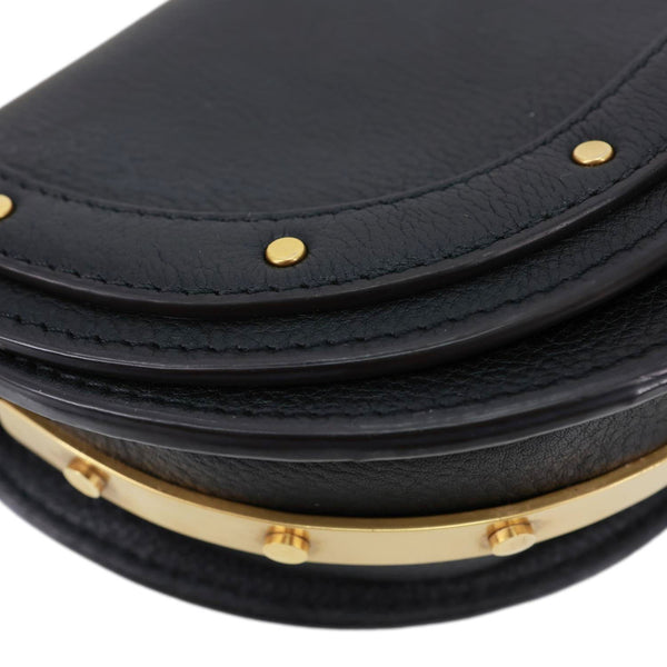 CHLOE Nile Bracelet Minaudiere Small Leather Crossbody Bag Black
