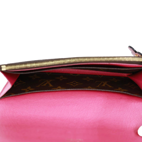 LOUIS VUITTON Emilie Bloom Flowers Monogram Canvas Wallet Rose Ballerine