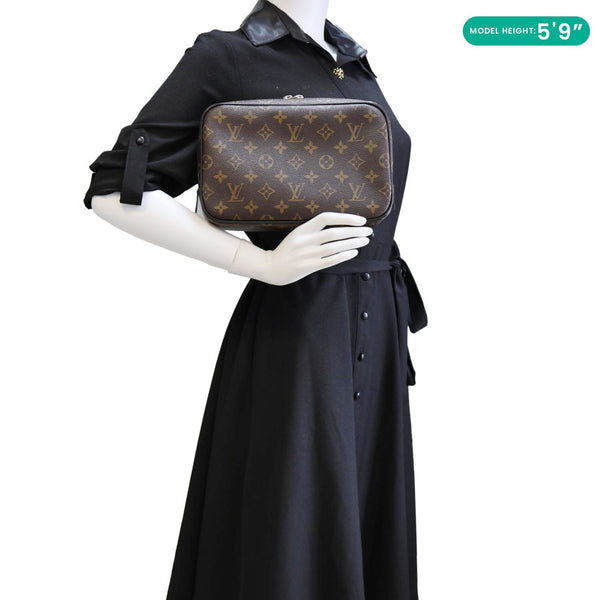 LOUIS VUITTON Trousse Toilette Monogram Canvas Cosmetic Pouch Brown