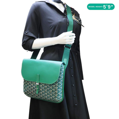 GOYARD Coursier Canvas Messenger Bag Green