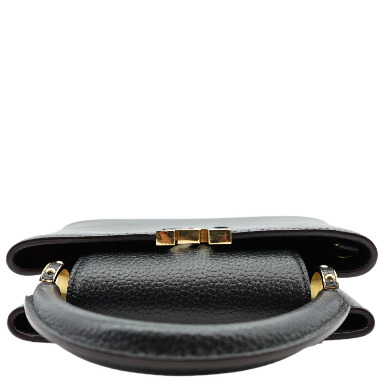 LOUIS VUITTON Capucines BB Taurillon Leather Satchel Bag Black