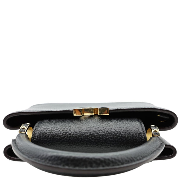 LOUIS VUITTON Capucines BB Taurillon Leather Satchel Bag Black