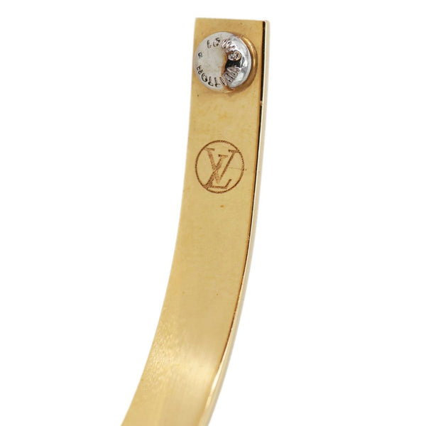 LOUIS VUITTON Nanogram Hoop Metal Earrings gold