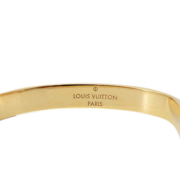LOUIS VUITTON Nanogram Hoop Metal Earrings gold