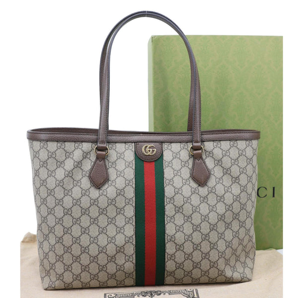 GUCCI Ophidia Medium GG Supreme Canvas Tote Bag Beige 631685