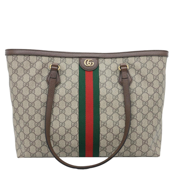 GUCCI Ophidia Medium GG Supreme Canvas Tote Bag Beige 631685