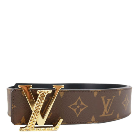 LOUIS VUITTON Monogram Canvas Belt Brown Size 90/36