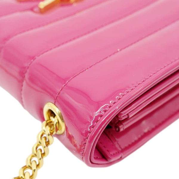 YVES SAINT LAURENT Vicky Patent Leather Crossbody Bag Pink