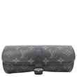 LOUIS VUITTON 3 Watch Case Monogram Eclipse Pouch Black