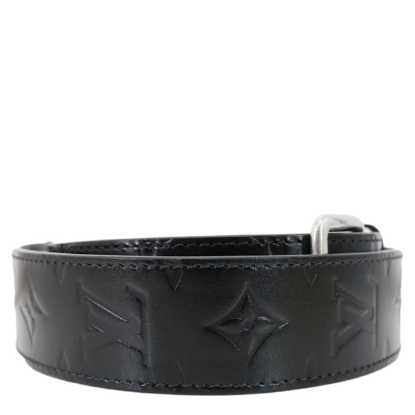 LOUIS VUITTON Monogram Embossed Leather Shoulder Strap Black