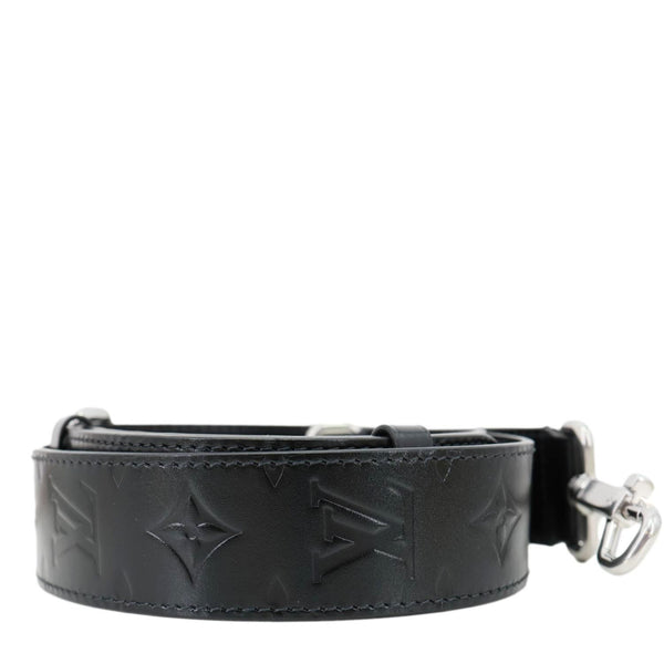 LOUIS VUITTON Monogram Embossed Leather Shoulder Strap Black