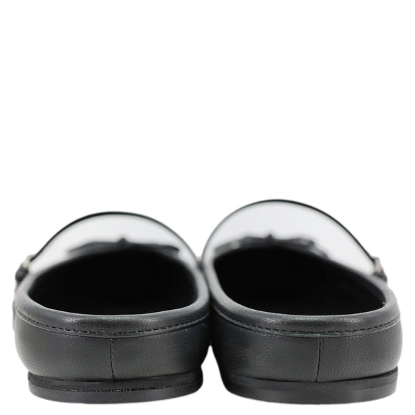 GUCCI Horsebit Calfskin Leather Mules Size 40 Black 850317