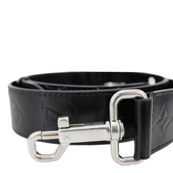 LOUIS VUITTON Monogram Embossed Leather Shoulder Strap Black