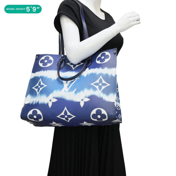 LOUIS VUITTON Onthego GM Monogram Escale Canvas Shoulder Bag Blue