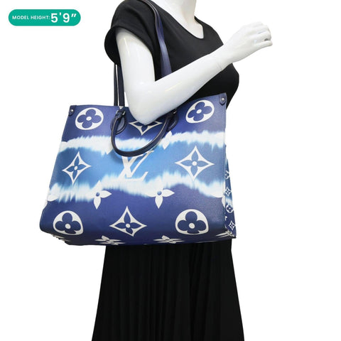 LOUIS VUITTON Onthego GM Monogram Escale Canvas Shoulder Bag Blue