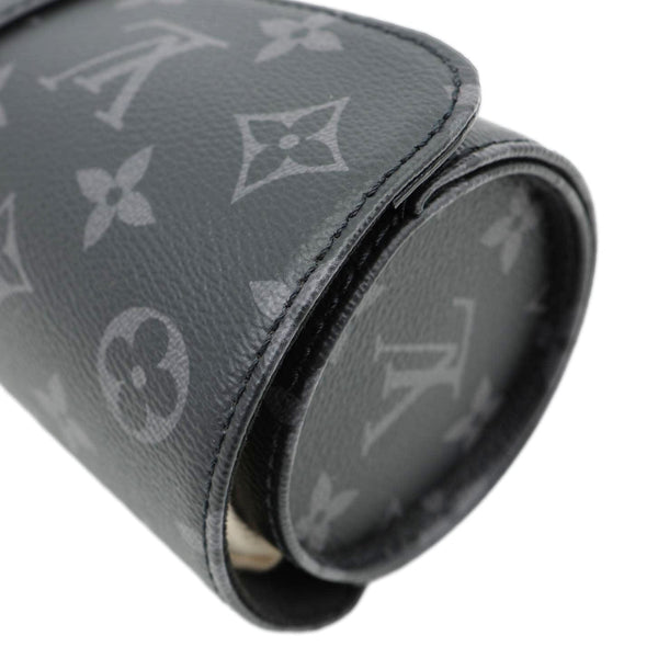 LOUIS VUITTON 3 Watch Case Monogram Eclipse Pouch Black