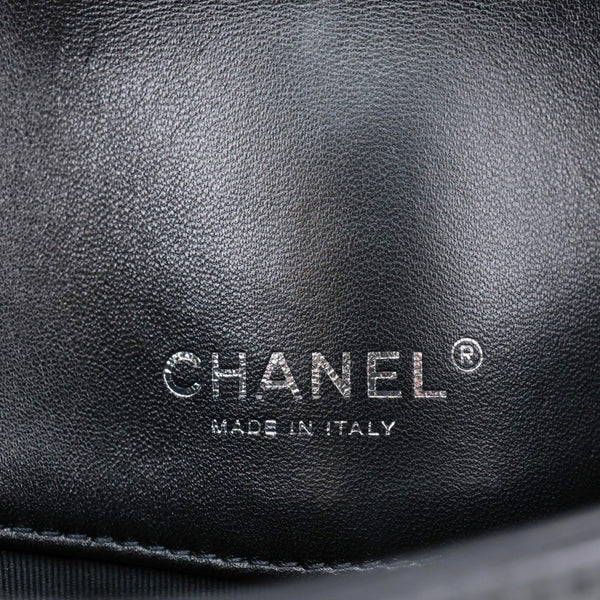 CHANEL CC Envelope Printed Lambskin Leather Chain Clutch Bag Black