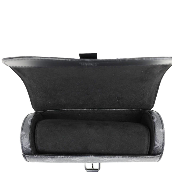 LOUIS VUITTON 3 Watch Case Monogram Eclipse Pouch Black