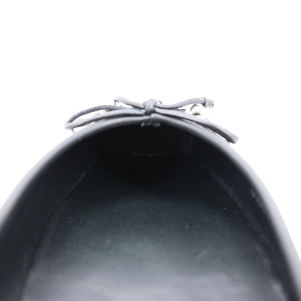 GUCCI Horsebit Calfskin Leather Mules Size 40 Black 850317