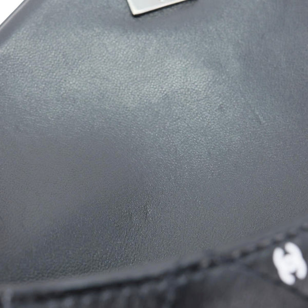 CHANEL CC Envelope Printed Lambskin Leather Chain Clutch Bag Black