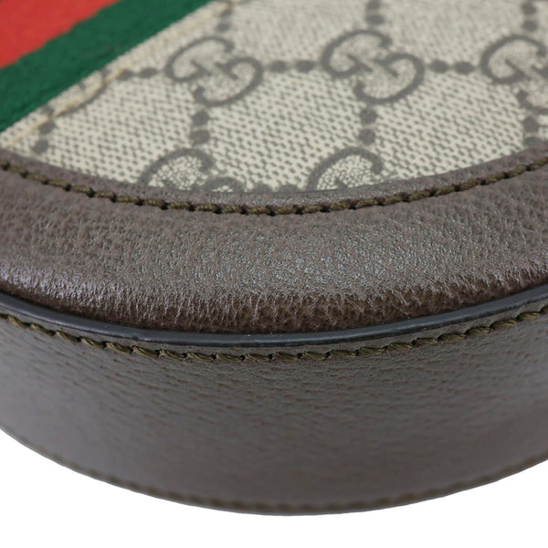 GUCCI Ophidia Mini GG Round Supreme Monogram Crossbody Bag Beige 550618
