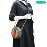 GUCCI Ophidia Mini GG Round Supreme Monogram Crossbody Bag Beige 550618