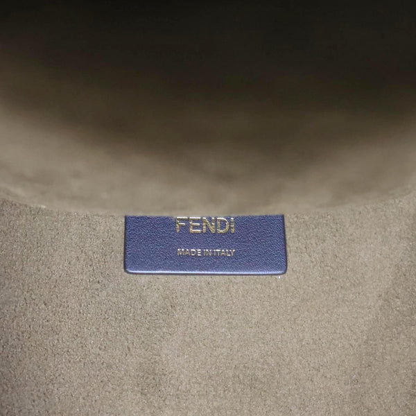 FENDI Sunshine Medium Zucca Embossed Leather Shopper Tote Bag Green