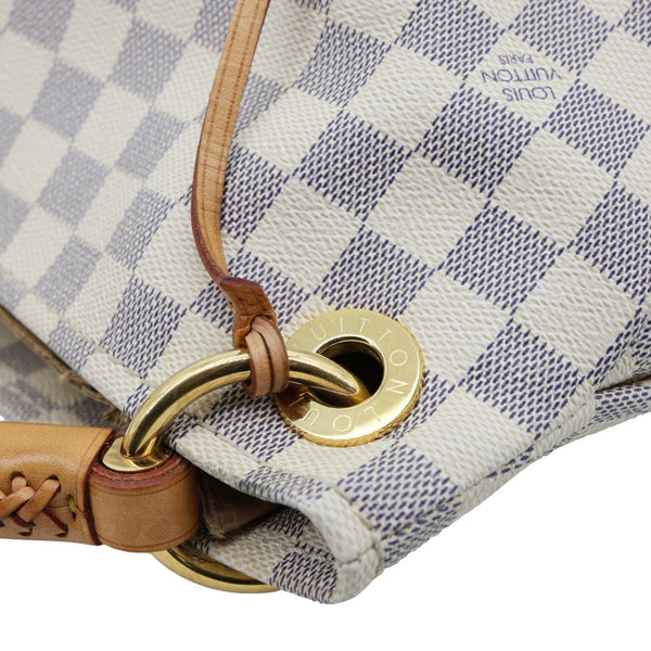 LOUIS VUITTON Artsy MM Damier Azur Hobo Bag White