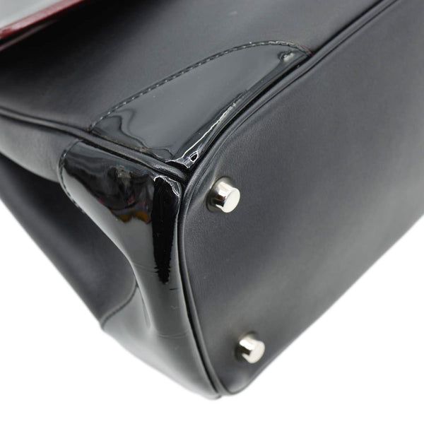 CHRISTIAN DIOR Be Dior Flap Small Smooth Calfskin Leather Tote Bag Black