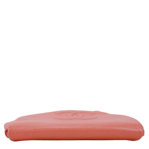 CHANEL Half Moon Caviar Leather Wallet On Chain Coral
