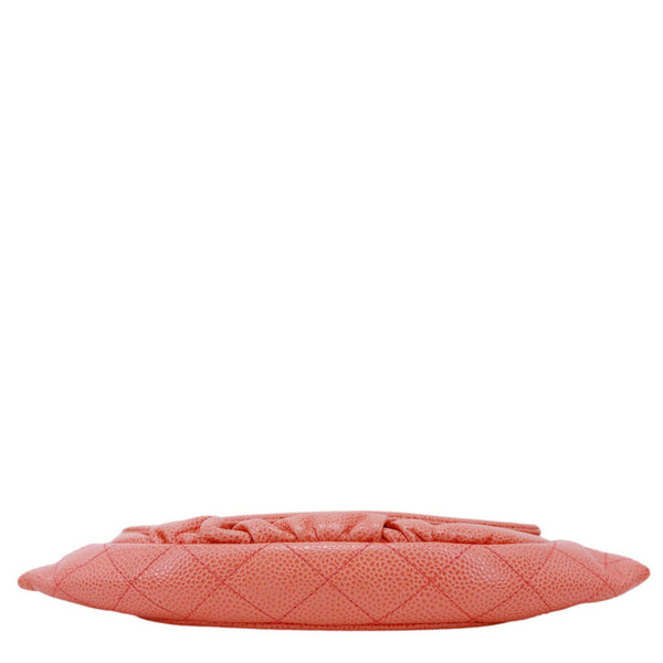 CHANEL Half Moon Caviar Leather Wallet On Chain Coral