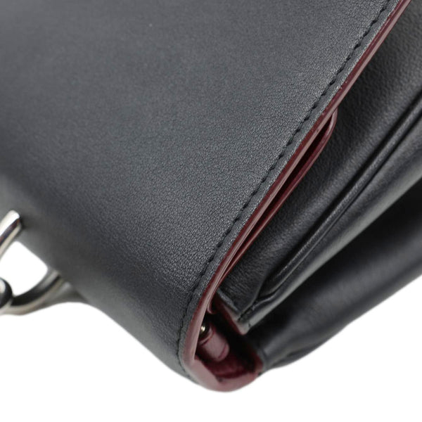 CHRISTIAN DIOR Be Dior Flap Small Smooth Calfskin Leather Tote Bag Black