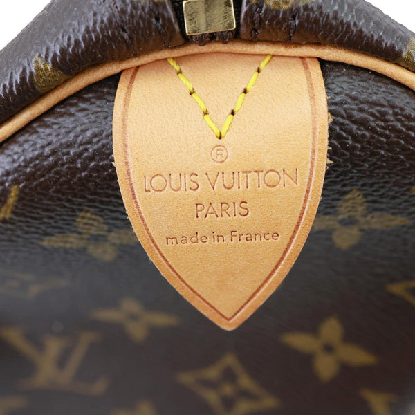 LOUIS VUITTON Speedy 35 Monogram Canvas Satchel Bag Brown