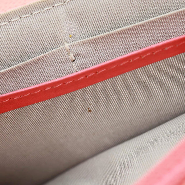 CHANEL Half Moon Caviar Leather Wallet On Chain Coral