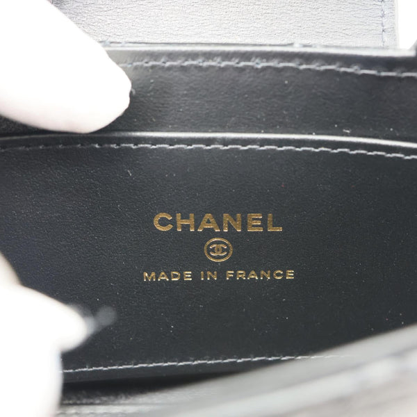 CHANEL Kelly Mini Nano Quilted Shiny Aged Calfskin Leather Tote Crossbody Bag Black