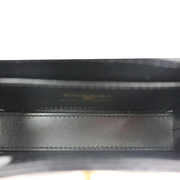 CHANEL Kelly Mini Nano Quilted Shiny Aged Calfskin Leather Tote Crossbody Bag Black