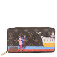 LOUIS VUITTON Transatlantic Illustration Monogram Canvas Zippy Wallet Rouge