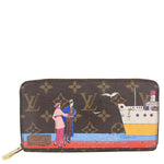 VUITTON Christmas Animation Monogram Canvas Zippy Wallet Rouge