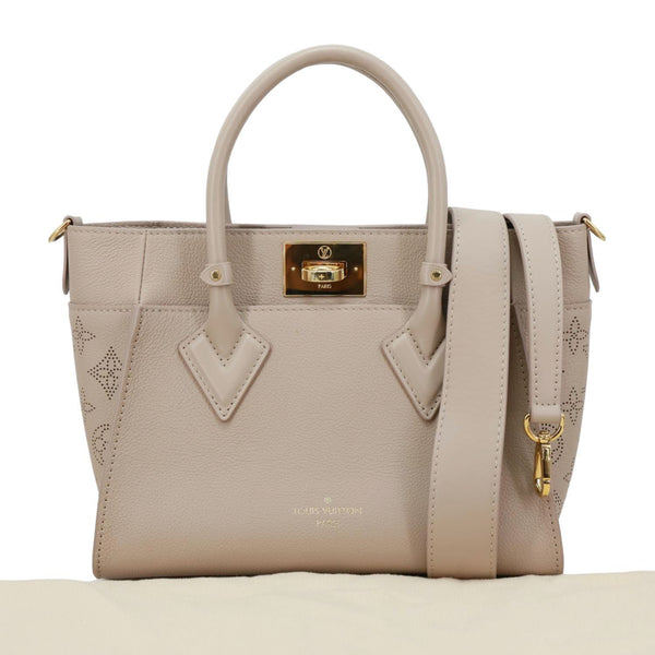 LOUIS VUITTON On My Side PM Monogram Perforated Nappa Leather Shoulder Bag Beige