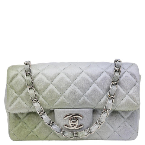CHANEL Classic Rectangular Flap Mini Quilted Iridescent Leather Crossbody Bag  Multicolor