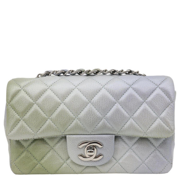 CHANEL Classic Rectangular Flap Mini Quilted Iridescent Leather Crossbody Bag  Multicolor