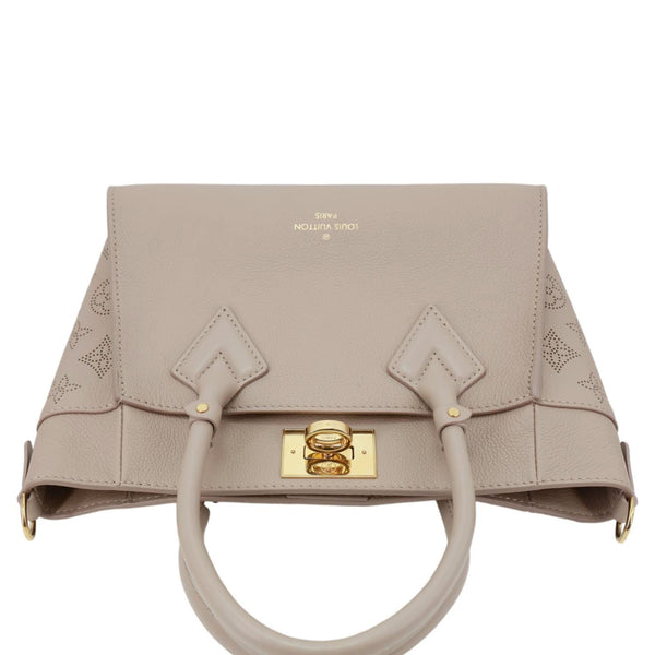 LOUIS VUITTON On My Side PM Monogram Perforated Nappa Leather Shoulder Bag Beige
