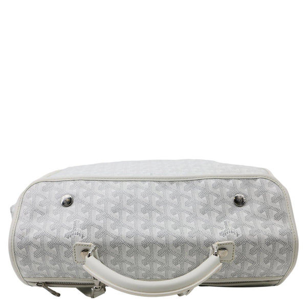 GOYARD Saint Leger Chevron Print Canvas Backpack White