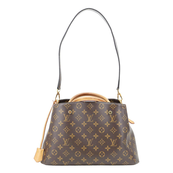 LOUIS VUITTON Montaigne MM Monogram Canvas Shoulder Bag Brown